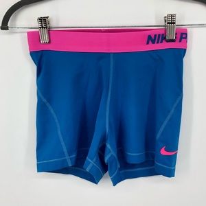 Nike Pro Women’s Shorts Size Small Pink/Blue